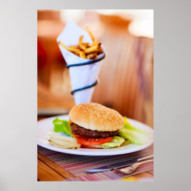 Burger and french fries poster (Front)