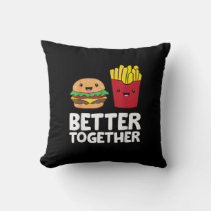 Burger And Fries Better Together Playful Graphic S Cushion