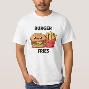 Burger and Fries Cute Food Art T-Shirt