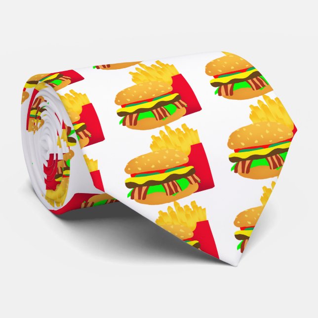 Burger and Fries Tie (Rolled)