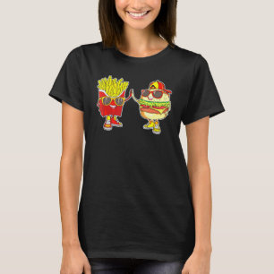 Burger And Fries Trendy Weird Bff Fast Food Who Lo T-Shirt