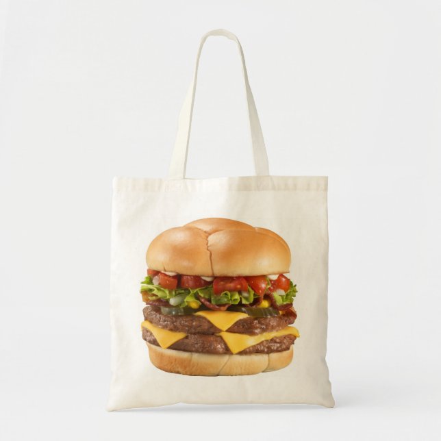 Burger bag hamburger grocery shopping tote bag (Front)