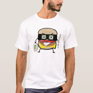 Burger Bandit - Funny Character Illustration T-Shirt