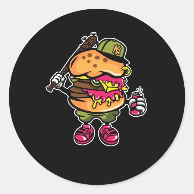 Burger Bastard Classic Round Sticker (Front)