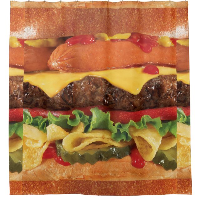 burger bathroom shower curtain (Front)
