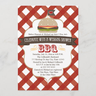 Burger BBQ Wedding Shower Invitations