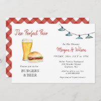 Burger & Beer Couples shower invitation