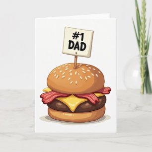 Burger Best Dad Illustration Card