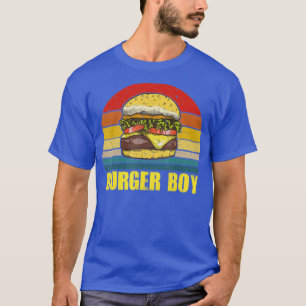 Burger Boy Cheeseburger Hamburger Lover Retro Vin T-Shirt