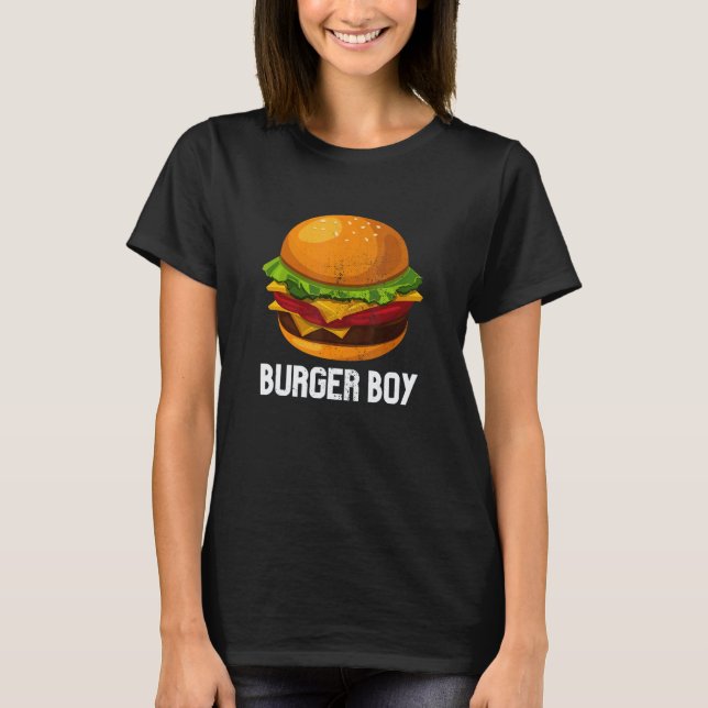 Burger Boy Cheeseburger Hamburger  Vegans T-Shirt (Front)