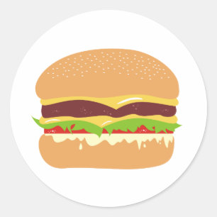 burger classic round sticker