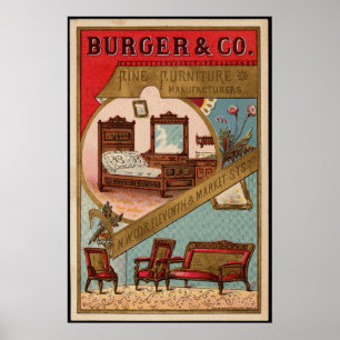 Burger & Co. Furniture Manufacturer Vintage Ad Poster