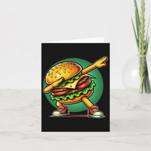 Burger Dabbing Dancing Funny Burger Hamburger Food Card