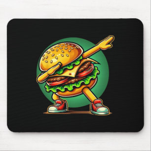 Burger Dabbing Dancing Funny Burger Hamburger Food Mouse Pad