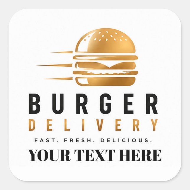 🍔 Burger Delivery Driver Team Uniform Crew 🚗 Square Sticker (Front)
