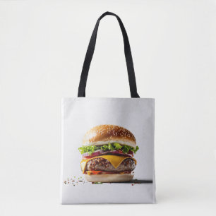 "Burger Design PNG with White Background for Sale" Tote Bag