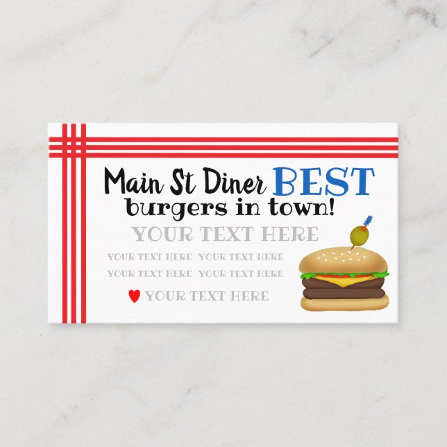 Burger/Diner/Restaurant Business Card (Front)