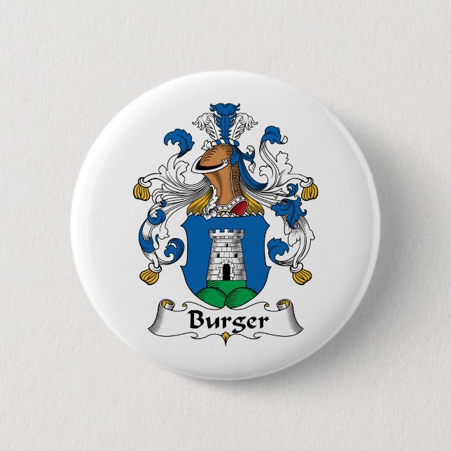 Burger Family Crest 6 Cm Round Badge (Front)