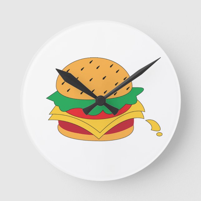 Burger food no diet  round clock (Front)