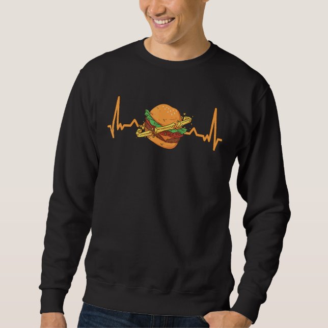 Burger & French Fries Heartbeat Fast Food  Costume Sweatshirt (Front)