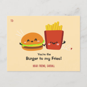 Burger & Fries Funny Valentines Day Card