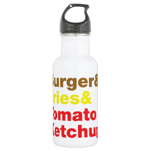 Burger & Fries & Tomato Ketchup. 532 Ml Water Bottle