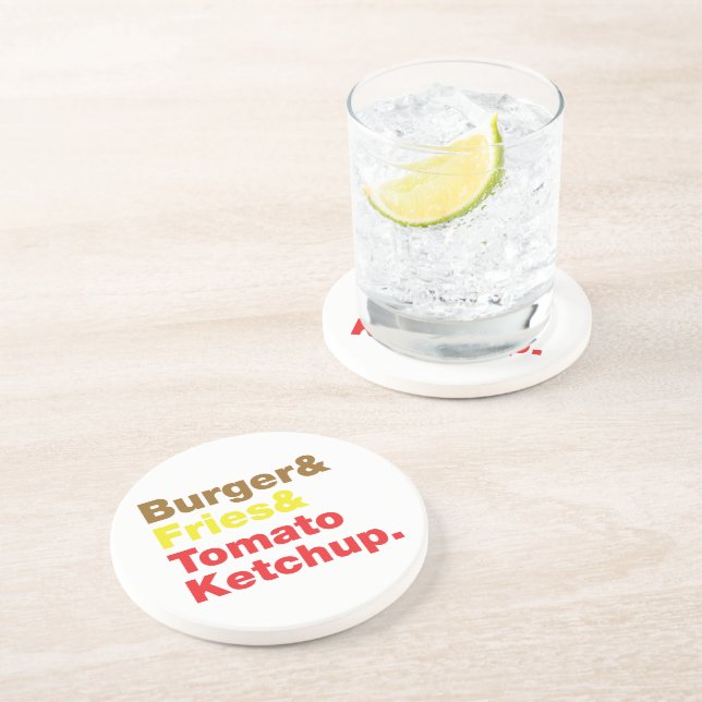 Burger & Fries & Tomato Ketchup. Coaster (Side)