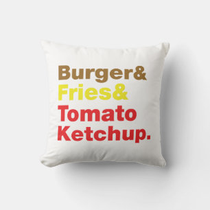 Burger & Fries & Tomato Ketchup. Cushion