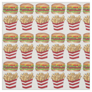 Burger Fry French Fries Fast Food Fabric