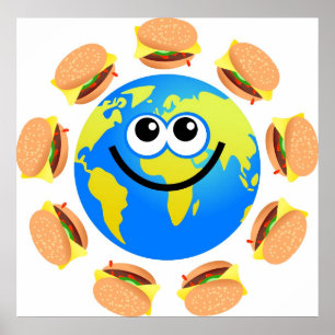 Burger Globe Poster