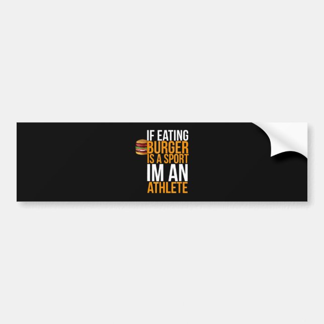 Burger Hamburger BBQ Humour Funny Pun Gift Idea Bumper Sticker (Front)