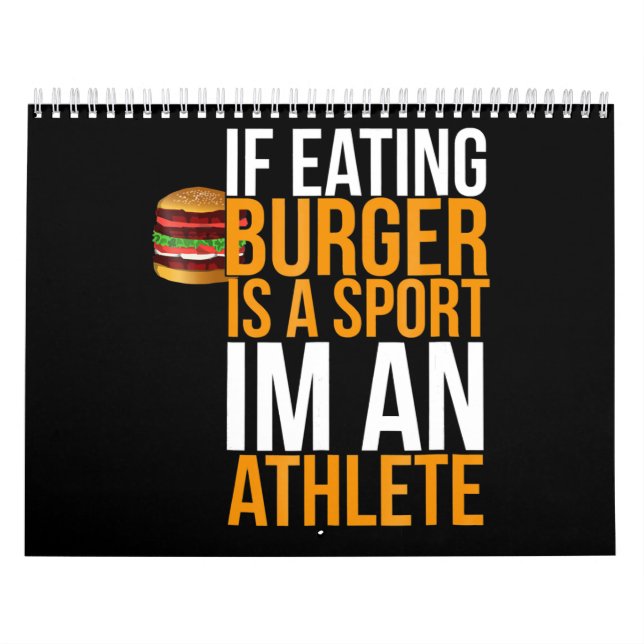 Burger Hamburger BBQ Humour Funny Pun Gift Idea Calendar (Cover)
