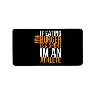 Burger Hamburger BBQ Humour Funny Pun Gift Idea Label