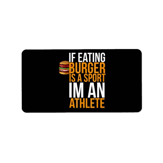 Burger Hamburger BBQ Humour Funny Pun Gift Idea Label (Front)