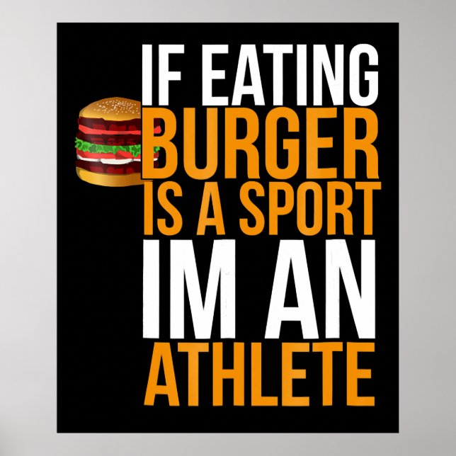 Burger Hamburger BBQ Humour Funny Pun Gift Idea Poster (Front)