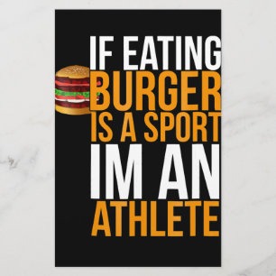 Burger Hamburger BBQ Humour Funny Pun Gift Idea Stationery