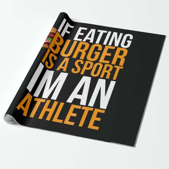 Burger Hamburger BBQ Humour Funny Pun Gift Idea Wrapping Paper (Unrolled)