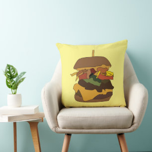 Burger Hamburger Burger Cushion