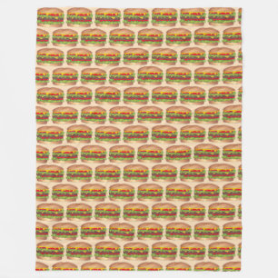 Burger Hamburger Cheeseburger Fast Food Foodie Fleece Blanket