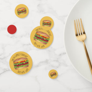 Burger Hamburger Cheeseburger Picnic Cookout Party Confetti