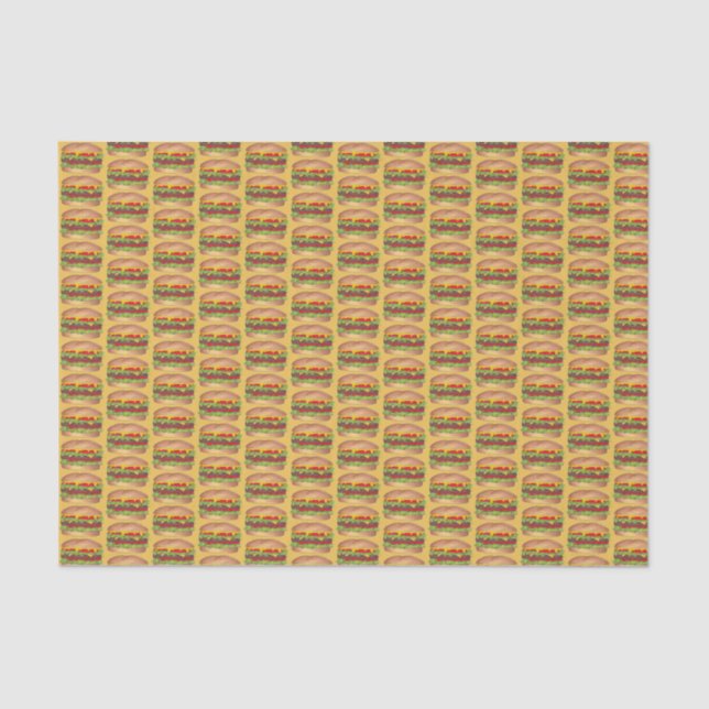 Burger Hamburger Cheeseburger Picnic Cookout Party Tissue Paper (Front)