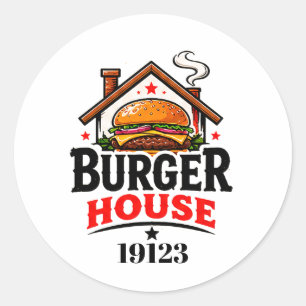 🍔 Burger House Restaurant Kitchen Staff Team 👨 Classic Round Sticker