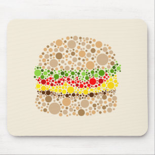 Burger In Dots Mouse Pad