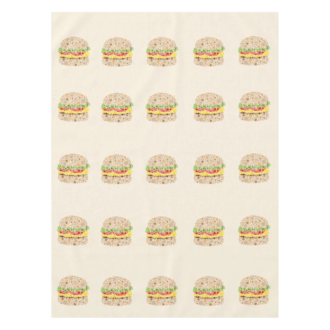 Burger In Dots Tablecloth (Front)