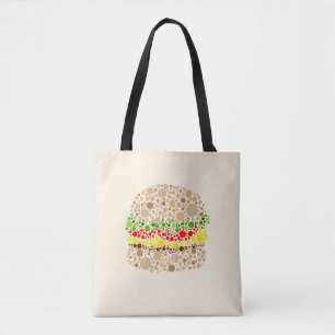 Burger In Dots Tote Bag