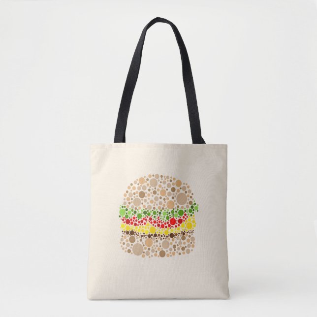 Burger In Dots Tote Bag (Front)