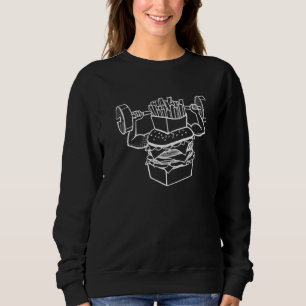 Burger Lifting Fries  Food Snatch Squat Barbell We Sweatshirt