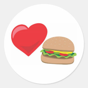 Burger Love! Customisable: Classic Round Sticker