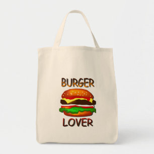 Burger Lover Hamburger Grocery Tote Bag