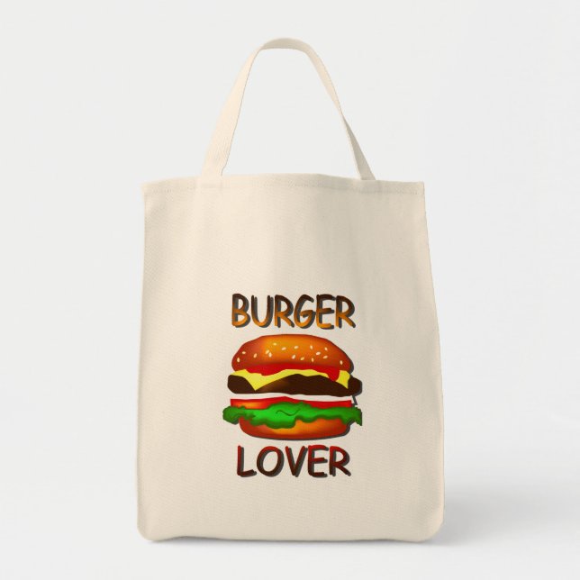 Burger Lover Hamburger  Grocery Tote Bag (Front)